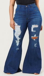 Sunni Distressed Flare Jeans - Saras - Secrets