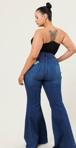 Sunni Distressed Flare Jeans - Saras - Secrets